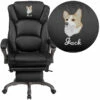 Embroidered High Back Black Leather Executive Reclining Swivel Chair With Arms - By Flash Furniture - Madison Seating