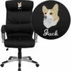 Embroidered High Back Black Leather Executive Swivel Chair - By Flash Furniture - Madison Seating -furniture Shop Embroidered High Back Black Leather Executive Swivel Chair by Flash Furniture 1