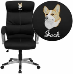 Embroidered High Back Black Leather Executive Swivel Chair - By Flash Furniture - Madison Seating