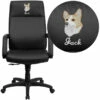 Embroidered High Back Black Leather Executive Swivel Chair With Memory Foam Padding With Arms - By Flash Furniture - Madison Seating