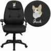Embroidered High Back Black Leather Multifunction Executive Swivel Chair With Adjustable Arms - By Flash Furniture - Madison Seating -furniture Shop Embroidered High Back Black Leather Multifunction Executive Swivel Chair with Adjustable Arms by Flash Furniture