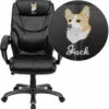 Embroidered High Back Black Leather Overstuffed Executive Swivel Chair With Arms - By Flash Furniture - Madison Seating