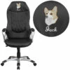 Embroidered High Back Black Vinyl Executive Swivel Chair With Arms - By Flash Furniture - Madison Seating