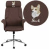 Embroidered High Back Brown Fabric Executive Swivel Chair With Chrome Base And Fully Upholstered Arms - By Flash Furniture - Madison Seating -furniture Shop Embroidered High Back Brown Fabric Executive Swivel Chair with Chrome Base and Fully Upholstered Arms by Flash Furniture