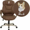 Embroidered High Back Brown Microfiber Contemporary Executive Swivel Chair With Arms - By Flash Furniture - Madison Seating 2 Embroidered High Back Brown Microfiber Contemporary Executive Swivel Chair With Arms - By Flash Furniture - Madison Seating -furniture Shop Embroidered High Back Brown Microfiber Contemporary Executive Swivel Chair with Arms by Flash Furniture