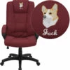 Embroidered High Back Burgundy Fabric Executive Swivel Chair With Arms - By Flash Furniture - Madison Seating -furniture Shop Embroidered High Back Burgundy Fabric Executive Swivel Chair with Arms by Flash Furniture