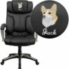 Embroidered High Back Folding Black Leather Executive Swivel Chair With Arms - By Flash Furniture - Madison Seating -furniture Shop Embroidered High Back Folding Black Leather Executive Swivel Chair with Arms by Flash Furniture