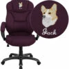 Embroidered High Back Grape Microfiber Contemporary Executive Swivel Chair With Arms - By Flash Furniture - Madison Seating -furniture Shop Embroidered High Back Grape Microfiber Contemporary Executive Swivel Chair with Arms by Flash Furniture
