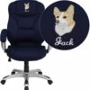 Embroidered High Back Navy Blue Microfiber Contemporary Executive Swivel Chair With Arms - By Flash Furniture - Madison Seating -furniture Shop Embroidered High Back Navy Blue Microfiber Contemporary Executive Swivel Chair with Arms by Flash Furniture