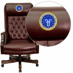 Embroidered High Back Traditional Tufted Burgundy Leather Executive Swivel Chair With Arms - By Flash Furniture - Madison Seating