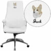 Embroidered High Back White Leather Executive Swivel Chair With Arms - By Flash Furniture - Madison Seating -furniture Shop Embroidered High Back White Leather Executive Swivel Chair with Arms by Flash Furniture