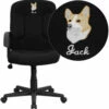 Embroidered Mid-Back Black Fabric Executive Swivel Chair With Nylon Arms - By Flash Furniture - Madison Seating -furniture Shop Embroidered Mid Back Black Fabric Executive Swivel Chair with Nylon Arms by Flash Furniture