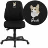 Embroidered Mid-Back Black Fabric Multifunction Ergonomic Swivel Task Chair - By Flash Furniture - Madison Seating -furniture Shop Embroidered Mid Back Black Fabric Multifunction Ergonomic Swivel Task Chair by Flash Furniture 1
