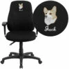 Embroidered Mid-Back Black Fabric Multifunction Ergonomic Swivel Task Chair With Adjustable Arms - By Flash Furniture - Madison Seating -furniture Shop Embroidered Mid Back Black Fabric Multifunction Ergonomic Swivel Task Chair with Adjustable Arms by Flash Furniture