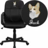 Embroidered Mid-Back Black Glove Vinyl Executive Swivel Chair With Arms - By Flash Furniture - Madison Seating -furniture Shop Embroidered Mid Back Black Glove Vinyl Executive Swivel Chair with Arms by Flash Furniture
