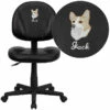 Embroidered Mid-Back Black Leather Ergonomic Swivel Task Chair - By Flash Furniture - Madison Seating 1 Embroidered Mid-Back Black Leather Ergonomic Swivel Task Chair - By Flash Furniture - Madison Seating -furniture Shop Embroidered Mid Back Black Leather Ergonomic Swivel Task Chair by Flash Furniture
