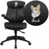 Embroidered Mid-Back Black Leather Executive Swivel Chair With Back Angle Adjustment And Flip-Up Arms - By Flash Furniture - Madison Seating -furniture Shop Embroidered Mid Back Black Leather Executive Swivel Chair with Back Angle Adjustment and Flip Up Arms by Flash Furniture