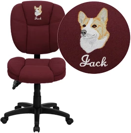 Embroidered Mid-Back Black Leather Multifunction Ergonomic Swivel Task Chair - By Flash Furniture - Madison Seating 3 Embroidered Mid-Back Black Leather Multifunction Ergonomic Swivel Task Chair - By Flash Furniture - Madison Seating