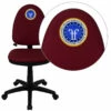 Embroidered Mid-Back Burgundy Fabric Multifunction Swivel Task Chair With Adjustable Lumbar Support - By Flash Furniture - Madison Seating -furniture Shop Embroidered Mid Back Burgundy Fabric Multifunction Swivel Task Chair with Adjustable Lumbar Support by Flash Furniture