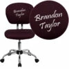 Embroidered Mid-Back Burgundy Mesh Swivel Task Chair With Chrome Base - By Flash Furniture - Madison Seating -furniture Shop Embroidered Mid Back Burgundy Mesh Swivel Task Chair with Chrome Base by Flash Furniture