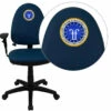 Embroidered Mid-Back Navy Blue Fabric Multifunction Swivel Task Chair With Adjustable Lumbar Support And Adjustable Arms - By Flash Furniture - Madison Seating -furniture Shop Embroidered Mid Back Navy Blue Fabric Multifunction Swivel Task Chair with Adjustable Lumbar Support and Adjustable Arms by Flash Furniture