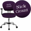 Embroidered Mid-Back Purple Mesh Swivel Task Chair With Chrome Base And Arms - By Flash Furniture - Madison Seating -furniture Shop Embroidered Mid Back Purple Mesh Swivel Task Chair with Chrome Base and Arms by Flash Furniture