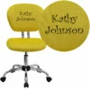 Embroidered Mid-Back Yellow Mesh Swivel Task Chair With Chrome Base - By Flash Furniture - Madison Seating