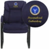 Embroidered Navy Microfiber Executive Side Reception Chair With Sled Base - By Flash Furniture - Madison Seating -furniture Shop Embroidered Navy Microfiber Executive Side Reception Chair with Sled Base by Flash Furniture