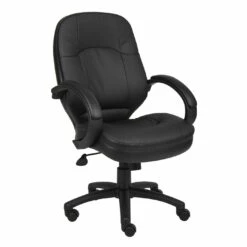 Executive Office Chair With Black LeatherPlus Upholstery By Boss Office Products - Madison Seating
