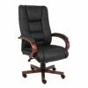 Executive Office Chair With Cherry Finish By Boss Office Products - Madison Seating