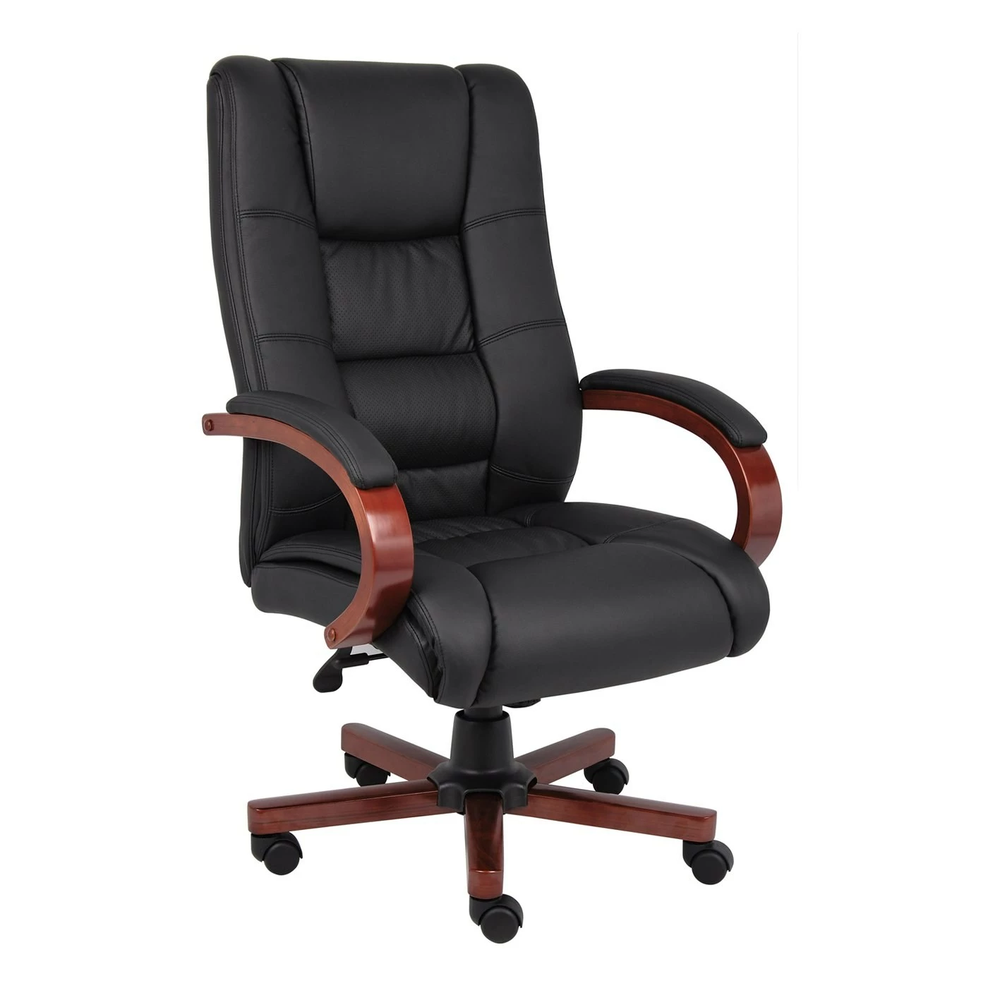 Executive Office Chair With Cherry Finish By Boss Office Products - Madison Seating 3 Executive Office Chair With Cherry Finish By Boss Office Products - Madison Seating