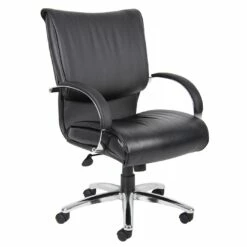 Executive Office Chair With Chrome Finish - With Knee Tilt By Boss Office Products - Madison Seating