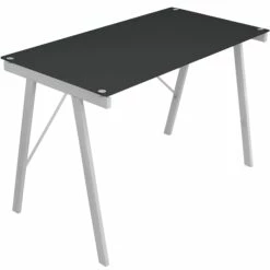 Exponent Office Desk In Black-Silver By LumiSource - Madison Seating