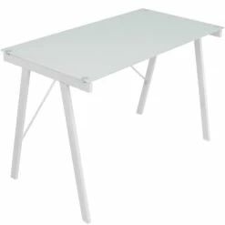 Exponent Office Desk In White - Silver By LumiSource - Madison Seating