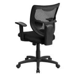 Galaxy Mid-Back Designer Black Mesh Back Swivel Task Chair With Adjustable Arms - By Flash Furniture - Madison Seating -furniture Shop Galaxy Mid Back Designer Black Mesh Back Swivel Task Chair with Adjustable Arms by Flash Furniture 2