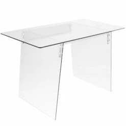 Glacier Office Desk In Clear By LumiSource - Madison Seating