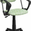 Green And White Zebra Print Swivel Task Chair With Arms - By Flash Furniture - Madison Seating