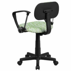 Green And White Zebra Print Swivel Task Chair With Arms - By Flash Furniture - Madison Seating -furniture Shop Green and White Zebra Print Swivel Task Chair with Arms by Flash Furniture 2