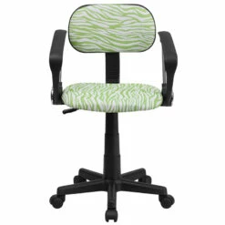 Green And White Zebra Print Swivel Task Chair With Arms - By Flash Furniture - Madison Seating -furniture Shop Green and White Zebra Print Swivel Task Chair with Arms by Flash Furniture 3
