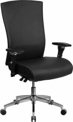 HERCULES Series 24/7 Intensive Use 300 Lb. Rated Black Leather Multifunction Executive Swivel Chair With Seat Slider - By Flash Furniture - Madison Seating