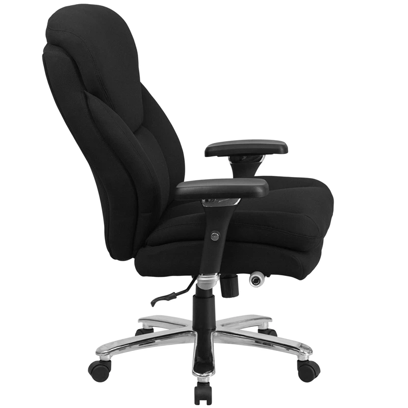 HERCULES Series 24/7 Intensive Use Big & Tall 400 Lb. Rated Black Fabric Executive Swivel Chair With Lumbar Knob - By Flash Furniture - Madison Seating 4 HERCULES Series 24/7 Intensive Use Big & Tall 400 Lb. Rated Black Fabric Executive Swivel Chair With Lumbar Knob - By Flash Furniture - Madison Seating - Image 2