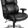 HERCULES Series 24/7 Intensive Use Big & Tall 400 Lb. Rated Black Leather Executive Swivel Chair With Lumbar Knob - By Flash Furniture - Madison Seating