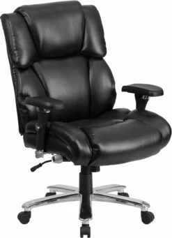 HERCULES Series 24/7 Intensive Use Big & Tall 400 Lb. Rated Black Leather Executive Swivel Chair With Lumbar Knob - By Flash Furniture - Madison Seating