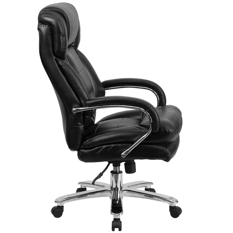 HERCULES Series 24/7 Intensive Use Big & Tall 500 Lb. Rated Black Leather Executive Swivel Chair With Loop Arms - By Flash Furniture - Madison Seating 4 HERCULES Series 24/7 Intensive Use Big & Tall 500 Lb. Rated Black Leather Executive Swivel Chair With Loop Arms - By Flash Furniture - Madison Seating - Image 2