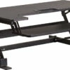 HERCULES Series 36.25''W Black Sit / Stand Height Adjustable Desk With Height Lock Feature And Keyboard Tray - By Flash Furniture - Madison Seating -furniture Shop HERCULES Series 36.25W Black Sit Stand Height Adjustable Desk with Height Lock Feature and Keyboard Tray by Flash Furniture