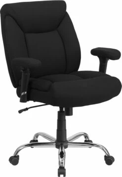 HERCULES Series Big & Tall 400 Lb. Rated Black Fabric Swivel Task Chair With Adjustable Arms - By Flash Furniture - Madison Seating