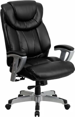 HERCULES Series Big & Tall 400 Lb. Rated Black Leather Executive Swivel Chair With Adjustable Arms - By Flash Furniture - Madison Seating