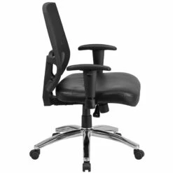 furniture Shop -furniture Shop HERCULES Series Big Tall 400 lb. Rated Black Mesh Mid Back Executive Swivel Chair with Leather Seat and Arms by Flash Furniture 1