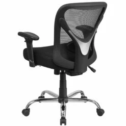 HERCULES Series Big & Tall 400 Lb. Rated Black Mesh Swivel Task Chair With Height Adjustable Back And Arms - By Flash Furniture - Madison Seating -furniture Shop HERCULES Series Big Tall 400 lb. Rated Black Mesh Swivel Task Chair with Height Adjustable Back and Arms by Flash Furniture 2