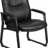 HERCULES Series Big & Tall 500 Lb. Rated Black Leather Executive Side Reception Chair With Sled Base - By Flash Furniture - Madison Seating -furniture Shop HERCULES Series Big Tall 500 lb. Rated Black Leather Executive Side Reception Chair with Sled Base by Flash Furniture 6